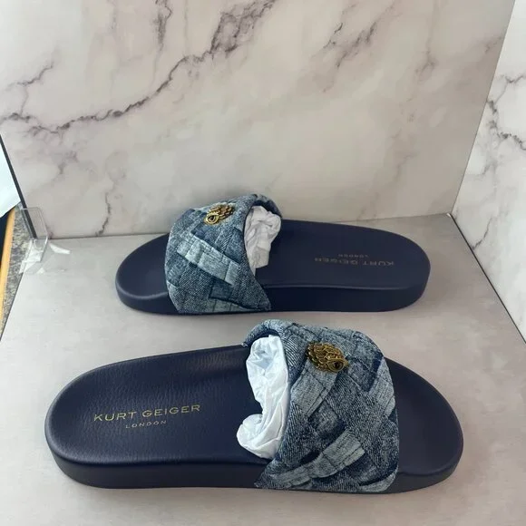 KURT GEIGER DENIM SLIDES 8.5 - Picture 9 of 12